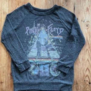 RARE! Vintage Lauren Moshi Kids, Grey Pink Floyd Fine Knit Top. Size 8